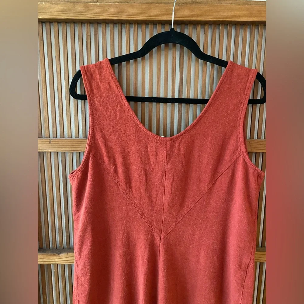 Eve Gravel Linen Shorts Romper in Clay - Picture 6 of 14